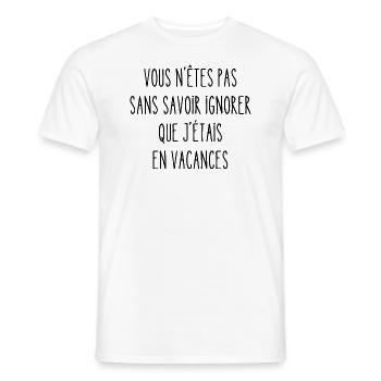 vous n'êtes pas sans savoir ignorer - T-shirt homme - blanc - Devant - AI Model Male 178 dark (178cm)