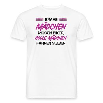 Good Girls – Fortes sur deux roues - T-shirt homme - blanc - Devant - AI Model Male 178 dark (178cm)