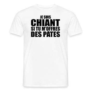 Mann, der liebt: Pasta. Lustiger Design-Humor - Männer T-Shirt - Weiß - Vorne - AI Model Male 178 dark (178cm)