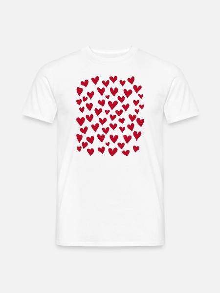 Herzen - Männer T-Shirt - Weiß