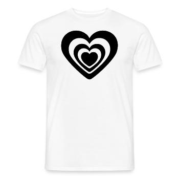 cœur - T-shirt homme - blanc - Devant - AI Model Male 178 dark (178cm)