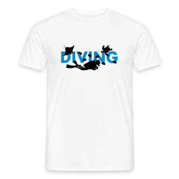 diving - Men's T-Shirt - white - Front - AI Model Male 178 dark (178cm)