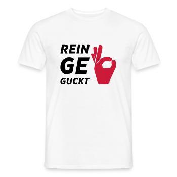 REINGEGUCKT DU LAUCH - LOCH SPIEL - Männer T-Shirt - Weiß - Vorne - AI Model Male 178 dark (178cm)