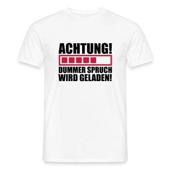 achtung_dummer_spruch_wird_geladen_f2 - Men's T-Shirt - white - Front - AI Model Male 178 dark (178cm)