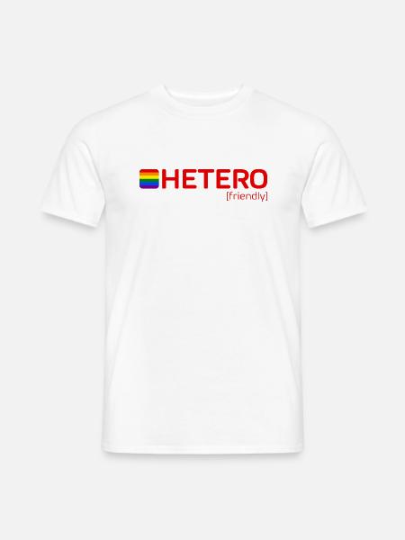 HETERO [friendly] - Männer T-Shirt - Weiß