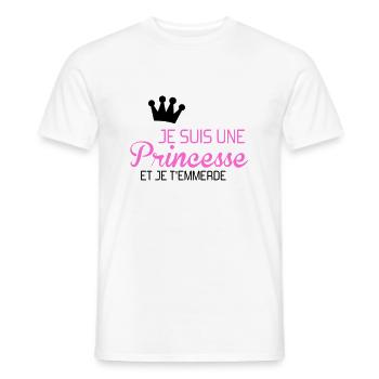 je suis une princesse et je t'emmerde - Männer T-Shirt - Weiß - Vorne - AI Model Male 178 dark (178cm)