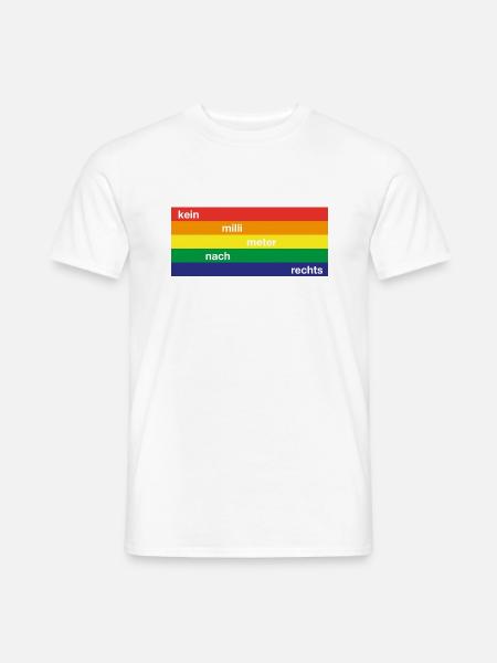 kein milli meter nach rechts gegen rechts demo - Männer T-Shirt - Weiß