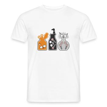 Katzen in Flaschen - Männer T-Shirt - Weiß - Vorne - AI Model Male 178 dark (178cm)