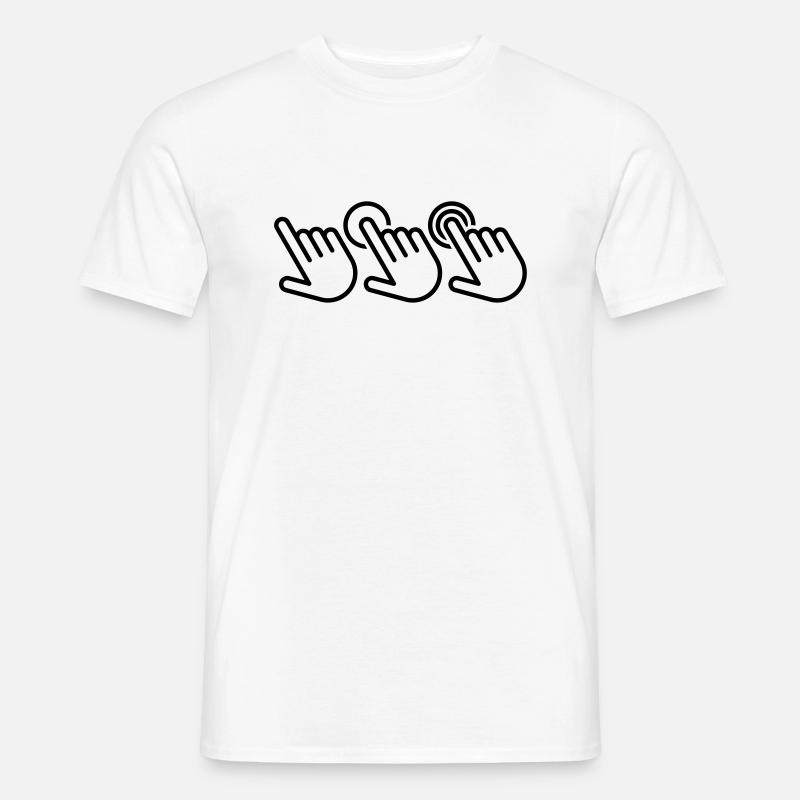 Klick hier - Männer T-Shirt - Weiß