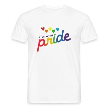 vivre avec Pride - T-shirt homme - blanc - Devant - AI Model Male 178 dark (178cm)