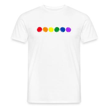 Farbig Kreise im Vintage Design - Männer T-Shirt - Weiß - Vorne - AI Model Male 178 dark (178cm)