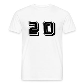 20 JAHRE. 20-jähriges JUBILÄUM. JUBILÄUM 20 JAHRE. 20 - Männer T-Shirt - Weiß - Vorne - AI Model Male 178 dark (178cm)