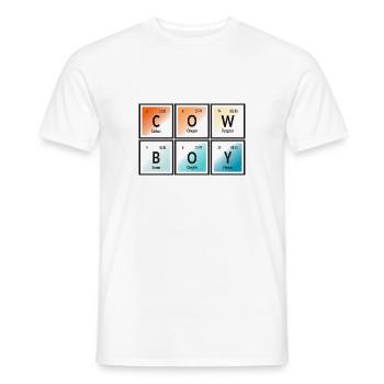Cowboy | Tableau périodique des éléments - T-shirt homme - blanc - Devant - AI Model Male 178 dark (178cm)
