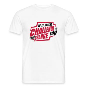 Workout Fitness Motivation Quote - Men's T-Shirt - white - Front - AI Model Male 178 dark (178cm)