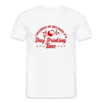 Day Drinking Wine Glasses Drinking Gift - Men's T-Shirt - white - Front - AI Model Male 178 dark (178cm)