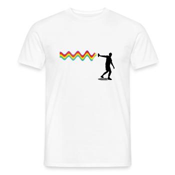 Street Art Regenbogen Sprayer - Männer T-Shirt - Weiß - Vorne - AI Model Male 178 dark (178cm)