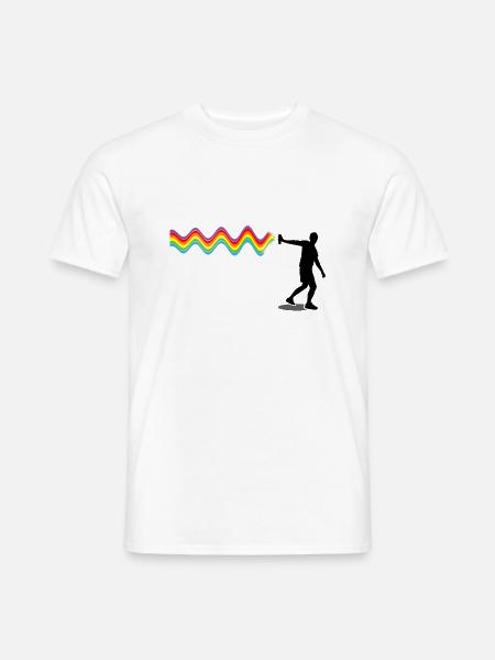 Street Art Regenbogen Sprayer - Männer T-Shirt - Weiß