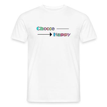 Choose Happy - Männer T-Shirt - Weiß - Vorne - AI Model Male 178 dark (178cm)