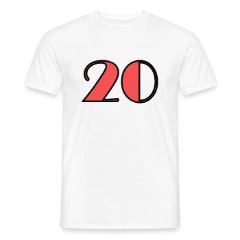 20,20 JAHRE,20-JÄHRIGES JUBILÄUM,20-JÄHRIGES JUBILÄUM,20 - Männer T-Shirt - Weiß - Vorne - AI Model Male 178 dark (178cm)