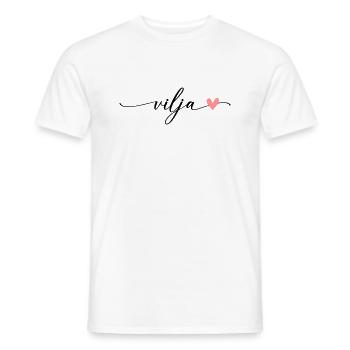 Vilja Name Calligraphy Font - Men's T-Shirt - white - Front - AI Model Male 178 dark (178cm)
