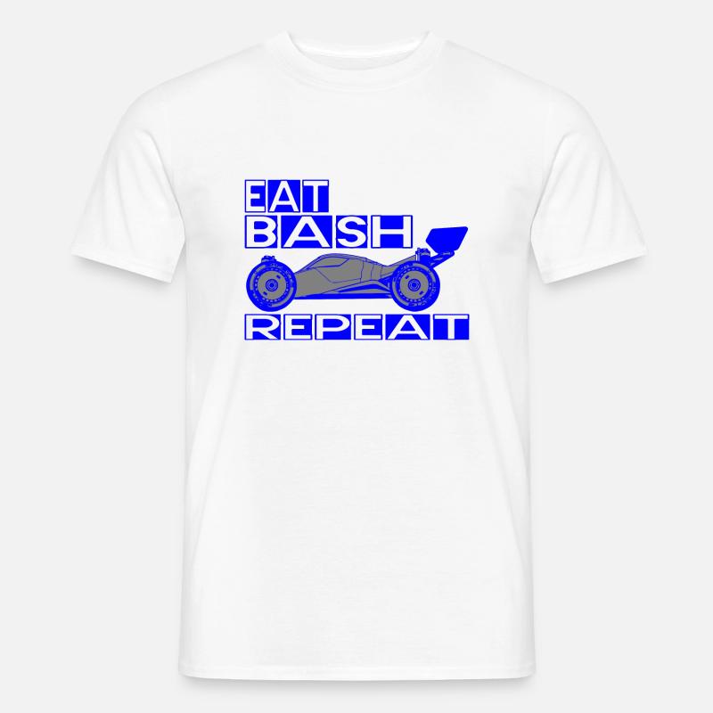 eat bash repeat blue - Männer T-Shirt - Weiß