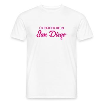 Je préfère être à San Diego - Californie - Amérique - T-shirt homme - blanc - Devant - AI Model Male 178 dark (178cm)