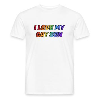 Ich liebe meinen schwulen Sohn - Männer T-Shirt - Weiß - Vorne - AI Model Male 178 dark (178cm)
