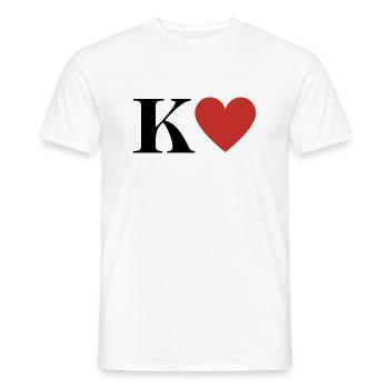 Letter k Red Heart - Men's T-Shirt - white - Front - AI Model Male 178 dark (178cm)