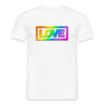 Typo LOVE Kontur Rainbow Shadow - Männer T-Shirt - Weiß - Vorne - AI Model Male 178 dark (178cm)