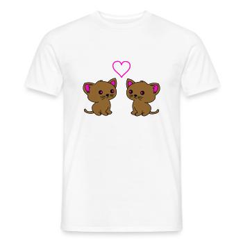 süße katzen love - Männer T-Shirt - Weiß - Vorne - AI Model Male 178 dark (178cm)