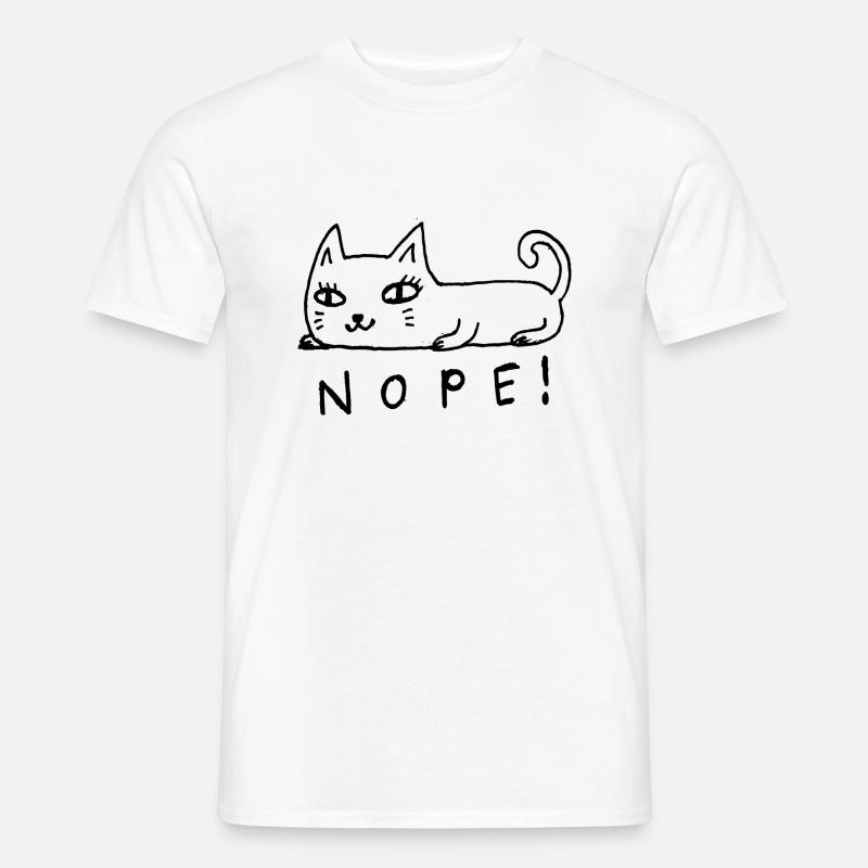 Nope Katze - Männer T-Shirt - Weiß