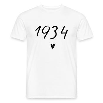 1934 coeur anniversaire - T-shirt homme - blanc - Devant - AI Model Male 178 dark (178cm)