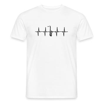 I love playing Saxophone Heartbeat - Music Design - Männer T-Shirt - Weiß - Vorne - AI Model Male 178 dark (178cm)