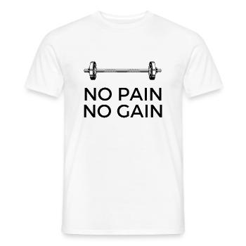 Pas de douleur, pas de gain - avec du poids - T-shirt homme - blanc - Devant - AI Model Male 178 dark (178cm)