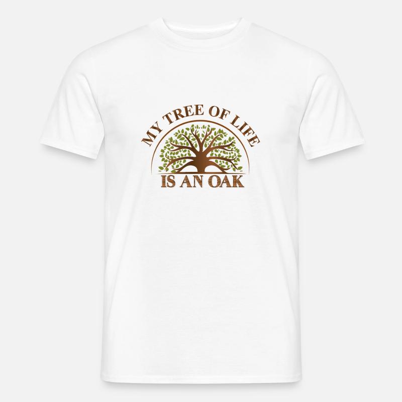 MEIN BAUM DES LEBENS IST EINE EICHE - Männer T-Shirt - Weiß