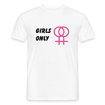 Girls only, lesbian - Men's T-Shirt - white - Front - AI Model Male 178 dark (178cm)