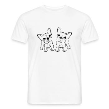 Französische Bulldoggen - Männer T-Shirt - Weiß - Vorne - AI Model Male 178 dark (178cm)
