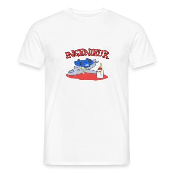 Mon enfant est ... Ingénieur - T-shirt homme - blanc - Devant - AI Model Male 178 dark (178cm)