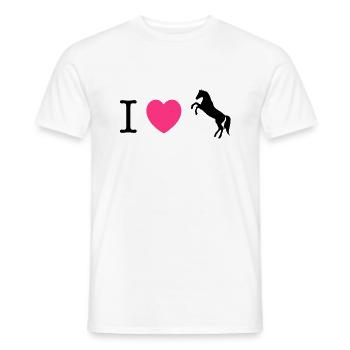 Ich liebe Pferde / Ponys - Männer T-Shirt - Weiß - Vorne - AI Model Male 178 dark (178cm)