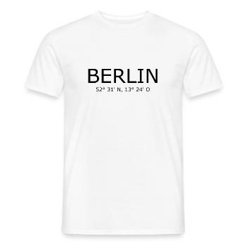 Berlin Koordinaten - Deutschland Brandenburger Tor - Männer T-Shirt - Weiß - Vorne - AI Model Male 178 dark (178cm)