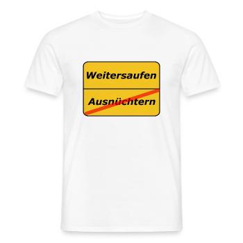 saufen - Männer T-Shirt - Weiß - Vorne - AI Model Male 178 dark (178cm)