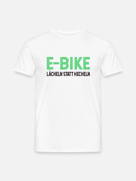 E Bike hecheln statt lächeln Fahrrad - Männer T-Shirt - Weiß