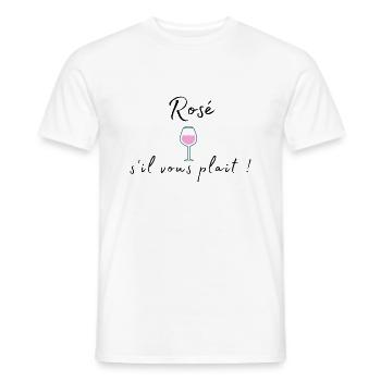 Rosé s'il vous plait ! - T-shirt homme - blanc - Devant - AI Model Male 178 dark (178cm)