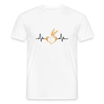 Aimer les céréales avec la fréquence cardiaque - T-shirt homme - blanc - Devant - AI Model Male 178 dark (178cm)