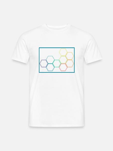 Achtecken - Männer T-Shirt - Weiß