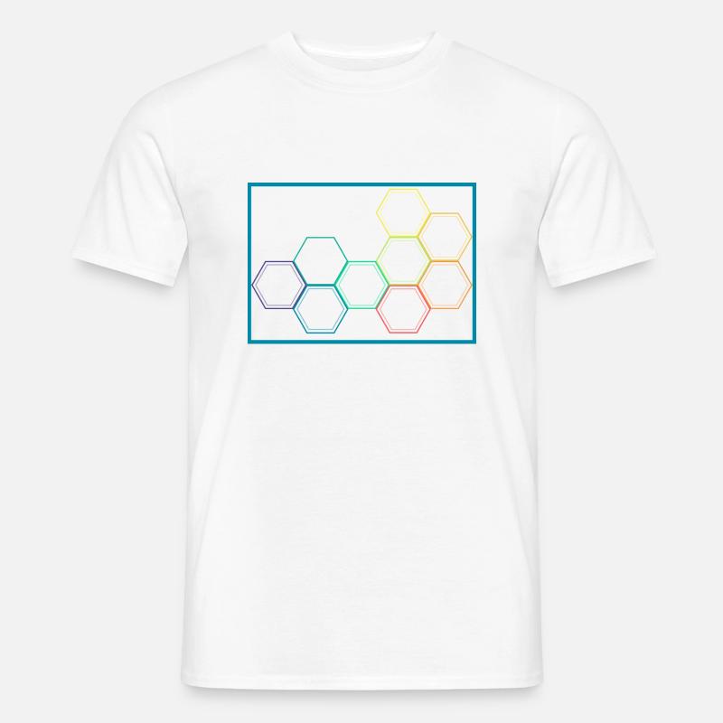 Achtecken - Männer T-Shirt - Weiß