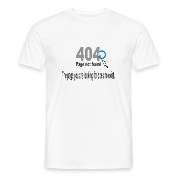 404 © (design protégé par copyright) - T-shirt homme - blanc - Devant - AI Model Male 178 dark (178cm)