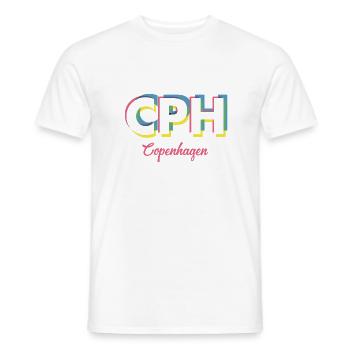 Copenhagen - CPH - Kopenhagen - Dänemark - Denmark - Men's T-Shirt - white - Front - AI Model Male 178 dark (178cm)