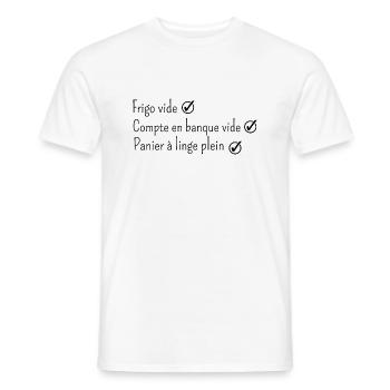 panier à linge plein humour - T-shirt homme - blanc - Devant - AI Model Male 178 dark (178cm)