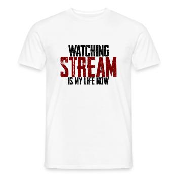 Regarder Stream est ma vie maintenant - T-shirt homme - blanc - Devant - AI Model Male 178 dark (178cm)